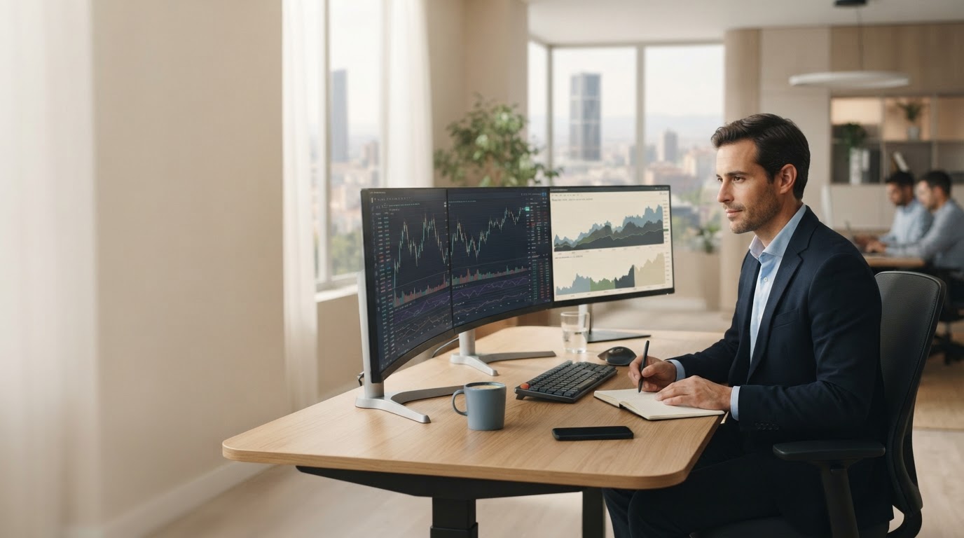 Trading en vivo, panel de análisis de datos financieros en tiempo real
